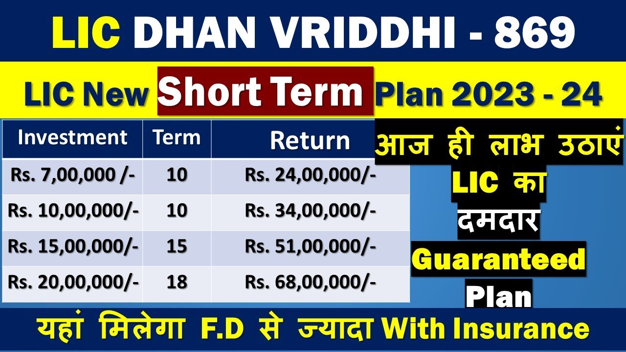Lic Dhan Virddhi Plan 869